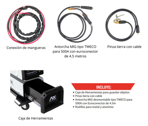 Soldadora Mig/mag 500a Industrial Axtech Axt-supermig500lcd