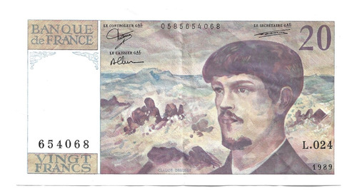 Liquido Billete De Francia.  20 Francos 1989