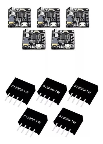 5x Mini Placa Receptor Bluetooth 5.0 + 5x Isolador B0505 5v