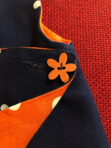 Vestido Para Niñas Reversible, Azul, Naranja, Talla 2