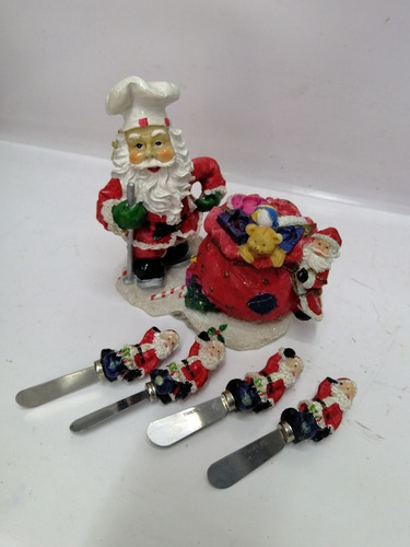 Imagen 5 de 10 de Juego Mantequilleros Navidad Italy Marmolina Papa Noel