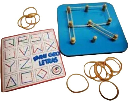 Geoplano Mini Construcción De Letras De Madera Didáctico