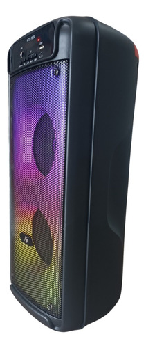 Caixa De Som Bluetooth C/led Entrada P10 Microfone Mp3 Rádio Cor Preto 110/220v