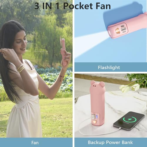 Ventilador Portátil De Mano, Mini, Recargable Por Usb Con 3