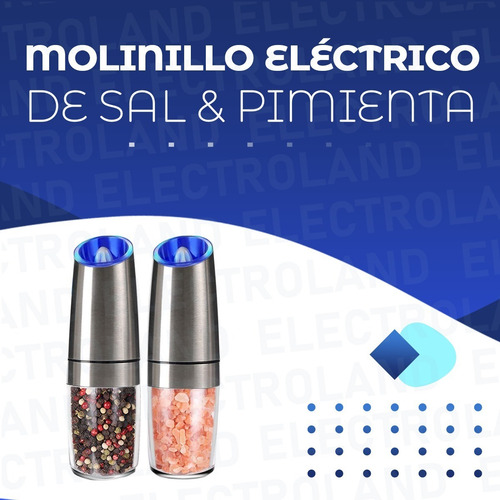 Imagen 3 de 10 de Molinillo Automático Sal Pimienta C/luz Led Eléctrico Cocina