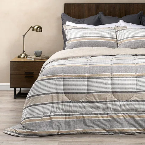 Plumón Algodón Reversible Bali Beige 2 Plazas