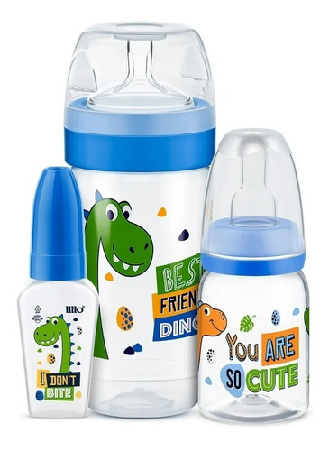 Lillo Magia Kit Evolution 3 peças azul dinossauro 50/120/300mL