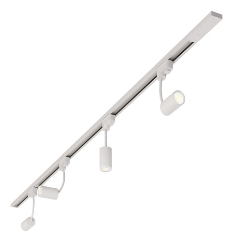 Kit Riel 2 M Para Sobreponer Con Spots Dirigibles Tl-5155 Estructura Blanco