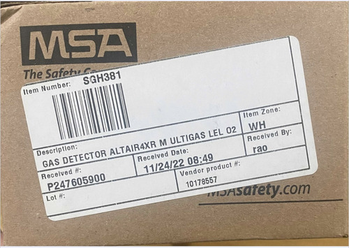 Detector De Gas Msa Altair 4xr Lel, O, Co, H2s