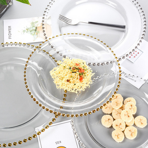 Plato De Cena De Cristal, Plato De Comida Occidental, Plato