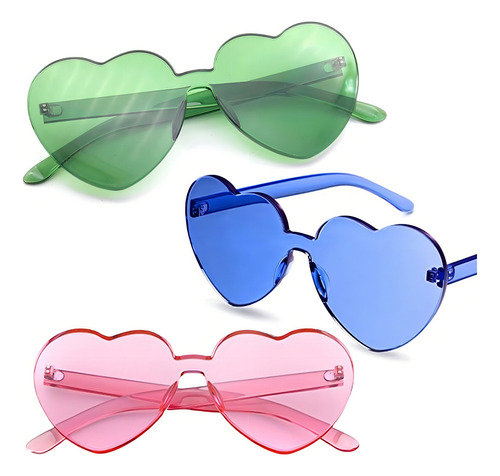 ¡ Gafas Fashion Party De Corazón Sol Rimless Moda Colores !! Color de la lente Algodón Color de la varilla Multicolor Color del armazón Multicolor