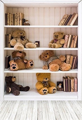 Libreria 4.9 5.9 ft Oso Juguete Fondo Estanteria Telon