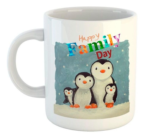 Taza De Ceramica Happy Family Day Familia Pinguinos Diseño