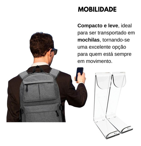 Suporte De Mesa Universal Para Notebook Alto 180º Aberto Cor Transparente