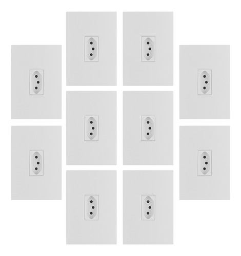Kit 10 Tomada 10a Vertical 2p+t 4x2 Lisse Apoio