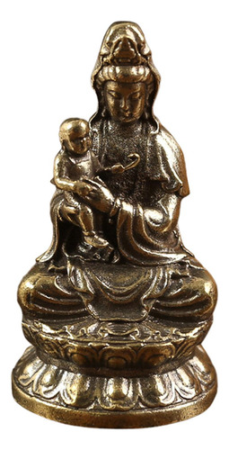 Estatua Budista De Avalokitesvara Con Un Niño, Decoración