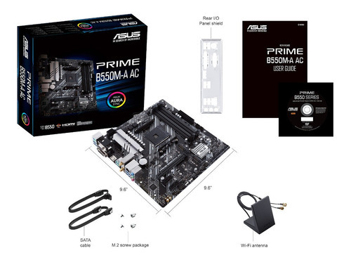 Motherboard Asus Prime B550m-a Ac Wifi Am4 Ryzen Aura Sync C Negro