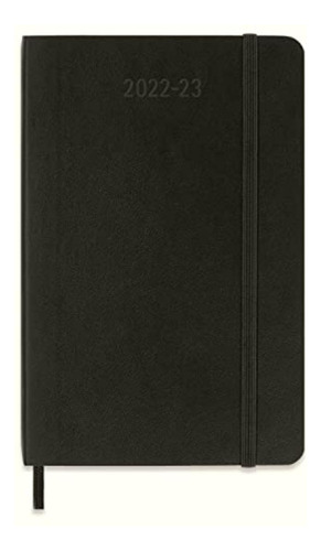 Moleskine Agenda Semanal 2023, 18 M, Bolsillo, Negro,