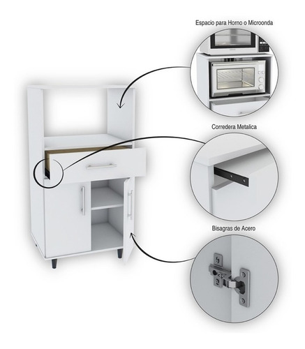 Imagen 3 de 10 de Rack Organizador Para Microondas Y Grill G11 Centro Estant