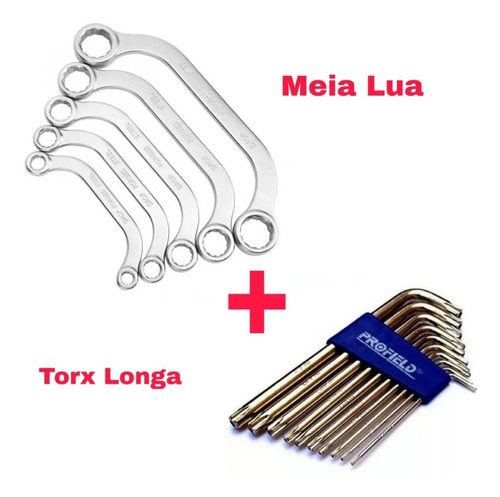 Kit Jogo De Chave Meia Lua + Torx 10pç Envio Grátis!