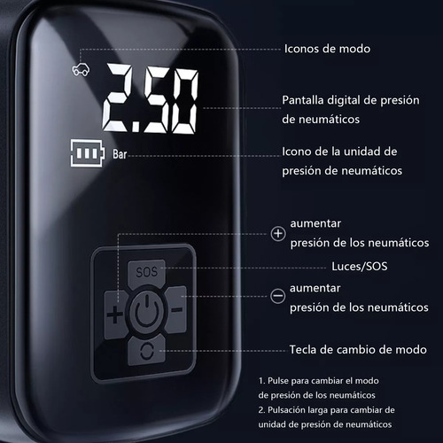 Wireless Compresor De Aire Portatil Inflador De Llantas