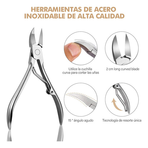 Juego De Herramientas For Uñas Encarnadas, Cortaúñas De 7