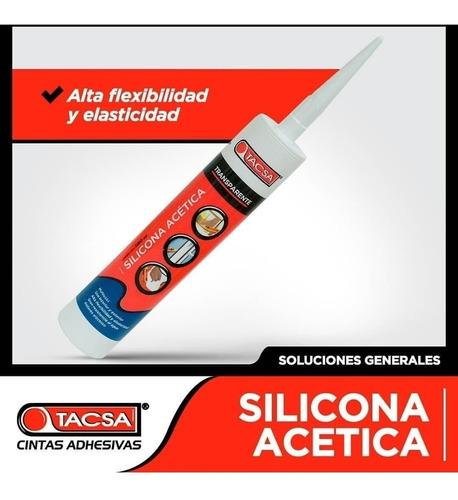 Imagen 2 de 9 de Silicona Sellador Tacsa Acetica Negra 280ml Multiusos