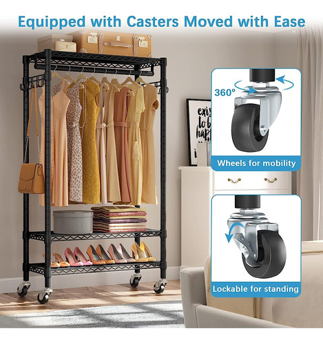 Vipek X1 Plus Rolling Garment Rack Heavy Duty Clothes Rack P