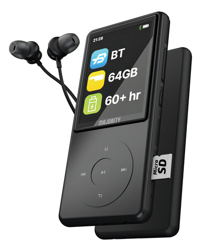 Reproductor Mp3 Majority Mp3 Pro 64 Gb Bluetooth 5.0 3 Años