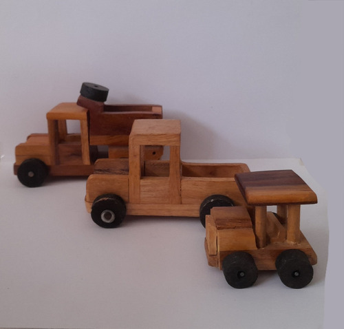 Carro De Madera Juguete Adorno Artesanía - Oferta 3 X 10v