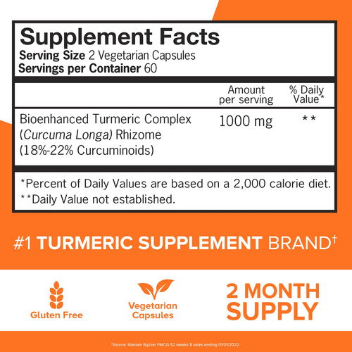 Suplemento Qunol, Cúrcuma Y Curcumina, 1000 Mg, 120 Cápsulas