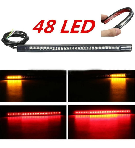 Tira Led Luz Stop Giros Guiños Universal Moto Cafe Racer