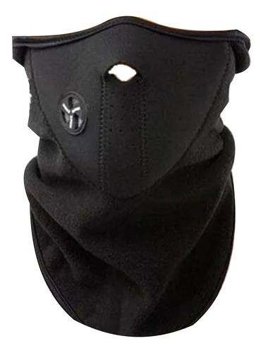 Mascara Termica Neopreno Con Cuello Polar, Bicicleta, Moto Color Negro