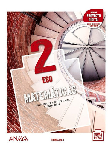 Matematicas 2., De Colera Jimenez, Jose. Editorial Anaya Educación, Tapa Blanda En Español