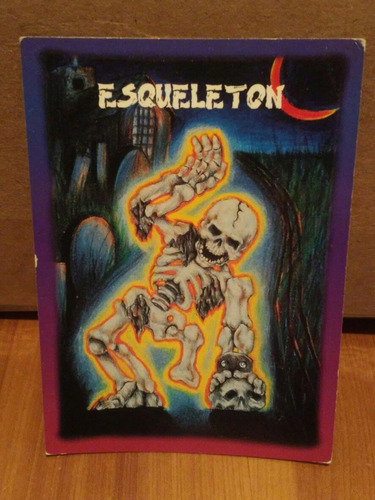 Tarjeta Esqueleto Monstruos De Bolsillo Sonrics Vintage 1994