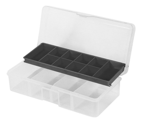 Caja Organizadora Plástica Gavetero Multiuso Kushiro Cpi-014 Color Negro Y Transparente
