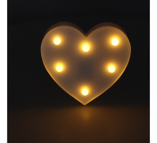 Lámpara De Decoración Led En Forma De Corazón, 6 Chips Led,
