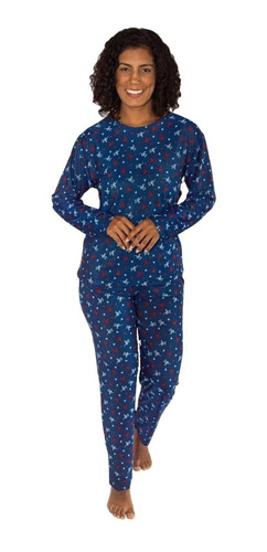 Pijama Longo Manga Longa Frio Calça Liganete Adulto Feminino
