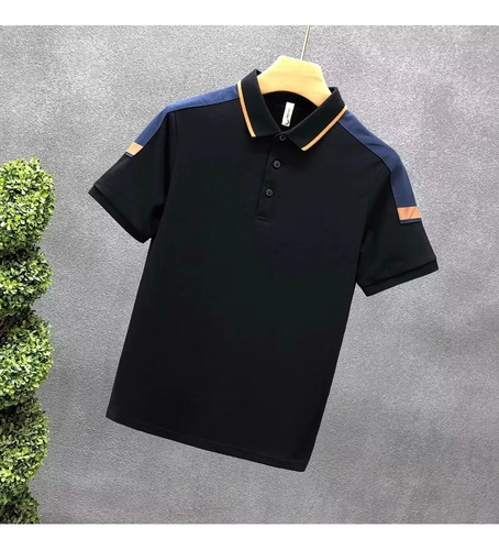 Polo Casual De Manga Corta Con Cuello Fresco Para Hombre