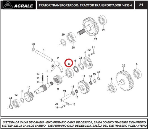 Rolamento Caixa De Marcha Trator Cargo Agrale 30x72x19 Mm