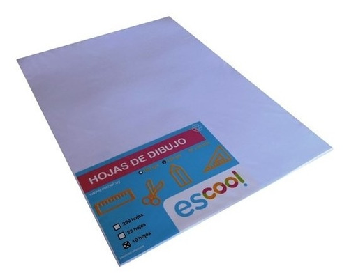 Hojas De Dibujo 1/8w | 120g Blanca | Escool | 10 Hojas