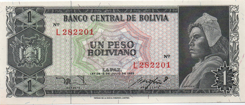 Bolivia 1 Peso Boliviano 1962