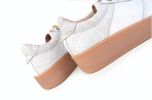 Imagen 5 de 7 de Zapatillas Urbanas De Mujer De Cuero Cordones Klama -ferraro