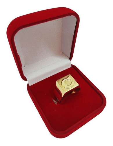 Anel Masculino Com Letra Ouro 18kl / 750 A Vista Oj