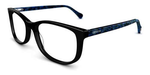 Lente Óptico Converse 33 Wayfarer Black Blue Tortoise L 55mm