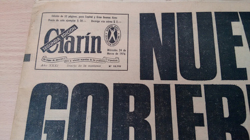 Diario Clarín 24 De Marzo De 1976 Original De Época (Usado)