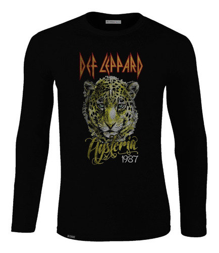 Camiseta Manga Larga Leopardo Hysteria 1987 Def Leppard Lbo