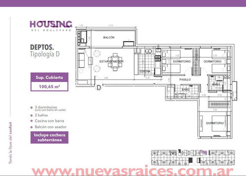 Housing De Boulevard Departamentos De 1 - 2 Y 3 Dormitorios Con Cochera Incluida!!