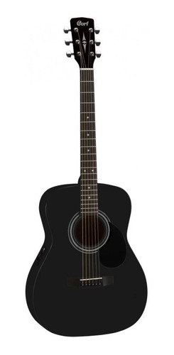 Guitarra Electroacústica Cort Standard Af510e Para Diestros Black Satin