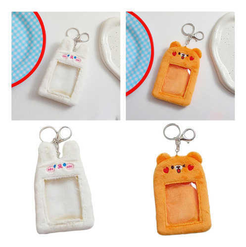 . 2x Portatarjetas Con Foto De Dibujos Animados De Felpa